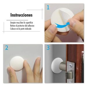 Protector de puerta autoadhesivo de 1.3 x 6 cm, elaborado en plástico flexible que cuida las superficies. - WRT
