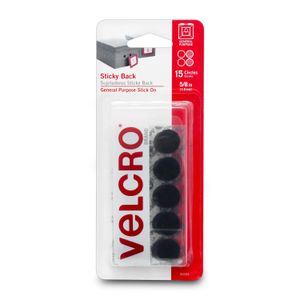 Sujetadores de VELCRO autoadhesivos de 1.5 cm de diámetro. Ideales para todo tipo de uso en general; pack x 15 - VELCRO