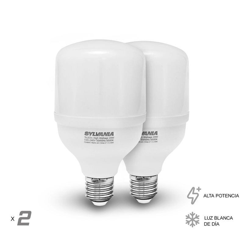 Foco LED luz blanca de 20W E27