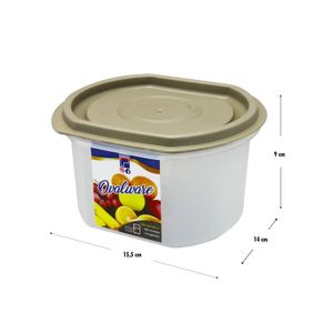 Repostero ovalware alto # 2, libre de BPA, con capacidad interna de 1 litro y tapa de cierre semi hermético. - PLAPASA