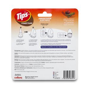Ambiental de repuesto con aroma a MANZANA & CANELA. Ideal para difusor de aroma eléctrico (20 ml c/u); pack x 3 - TIPS