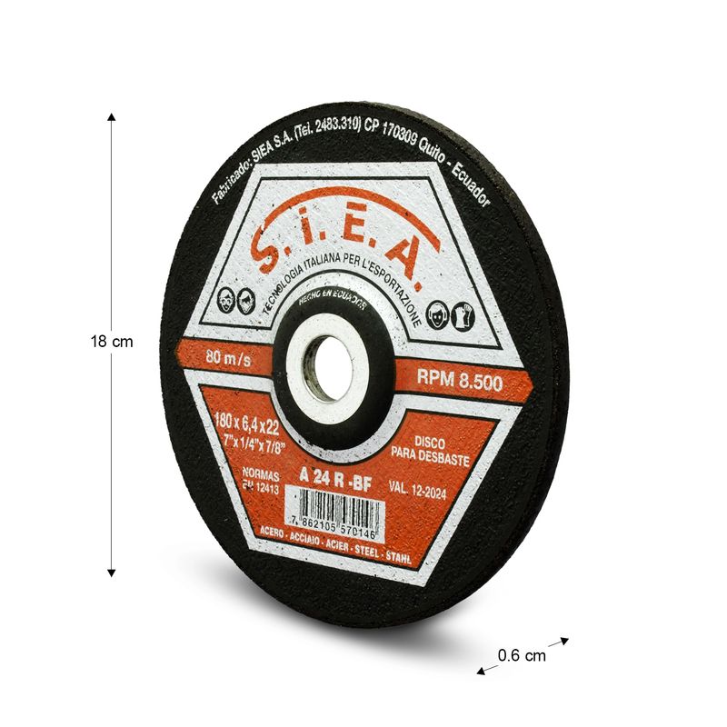 DIsco-de-desbaste-de-7-pulgadas-o-18-cm-x-0.6-cm-de-grosor-y-eje-deprimido-de-2.3-cm.-Soporta-8.500-RPM.