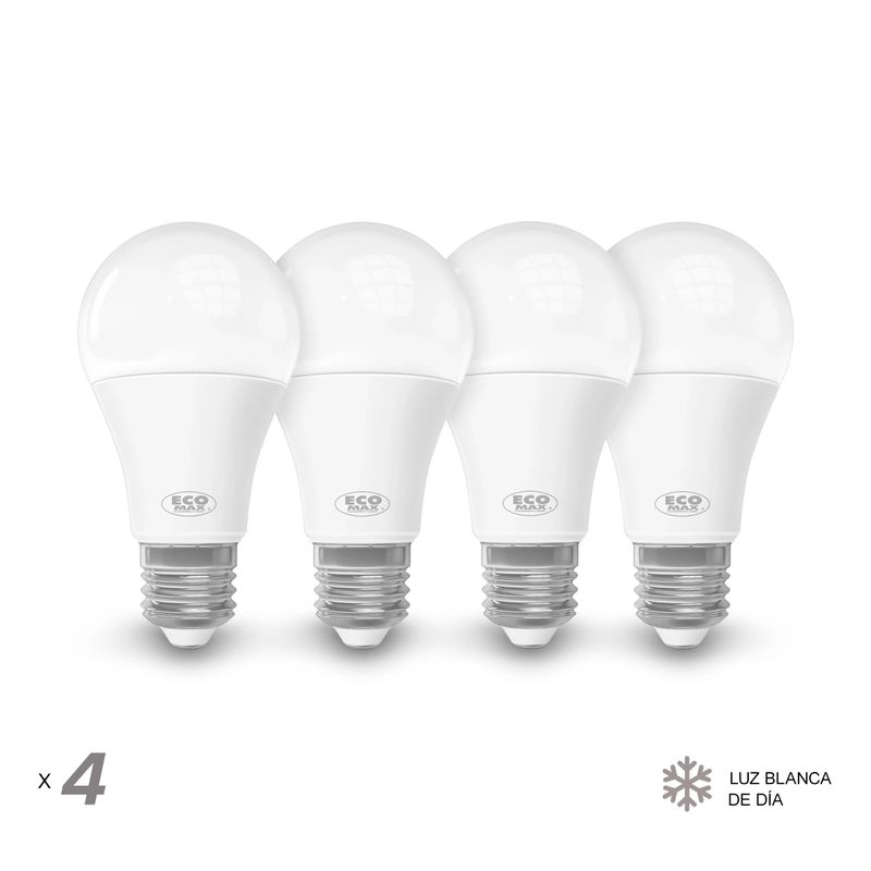 Pack-de-focos-LED-con-base-E27.-CARACTERISTICAS--9W-Luz-blanca-de-dia-800-lumens-vida-util-15.000-horas--pack-x-4
