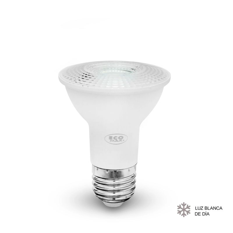 Foco-LED-PAR20-con-base-E27.-CARACTERISTICAS--8W-Luz-blanca-de-dia-720-lumens-vida-util-15.000-horas.