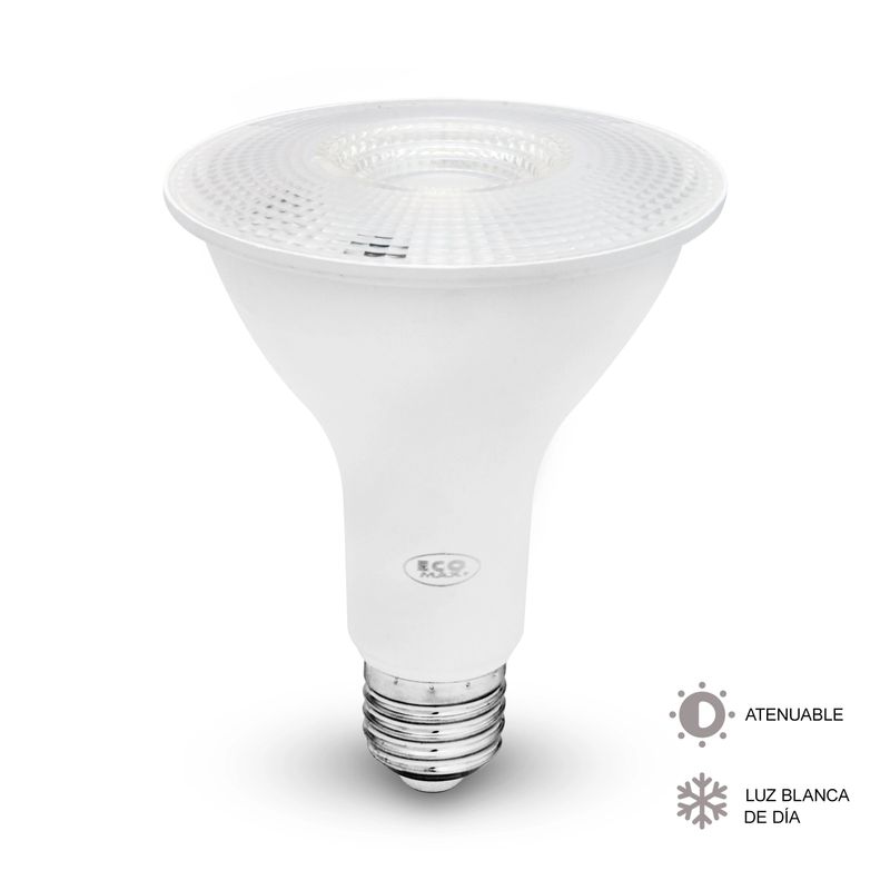 Foco-LED-PAR30-con-base-E27.-CARACTERISTICAS--15W-Luz-blanca-atenuable-1350-lumens-vida-util-15.000-horas.