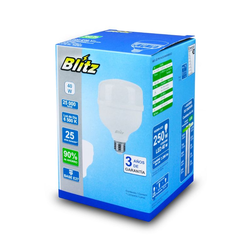 Bombilla LED E27 Alta intensidad Luz Cálida (10W) 