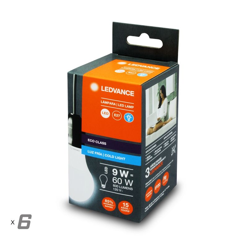 Pack-de-focos-LED-con-base-E27.-CARACTERISTICAS--9W-Luz-blanca-de-dia-800-lumens-vida-util-15.000-horas--pack-x-6