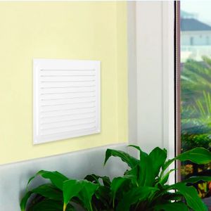 Rejilla de ventilación CUADRADA de 20 x 20 cm con estructura de aluminio de 1 vía para reingreso de aire. - BRINOX