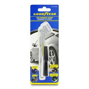 Medidor de aire pequeño tipo bolígrafo con regleta analógica medidora en PSI, BAR y KPA. Incluye 2 tapones. - GOODYEAR