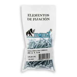 Tornillo para metal con medidas: Tornillo tripa de pato de 3.5 x 0.7 cm; pack x 100 - MAMUT
