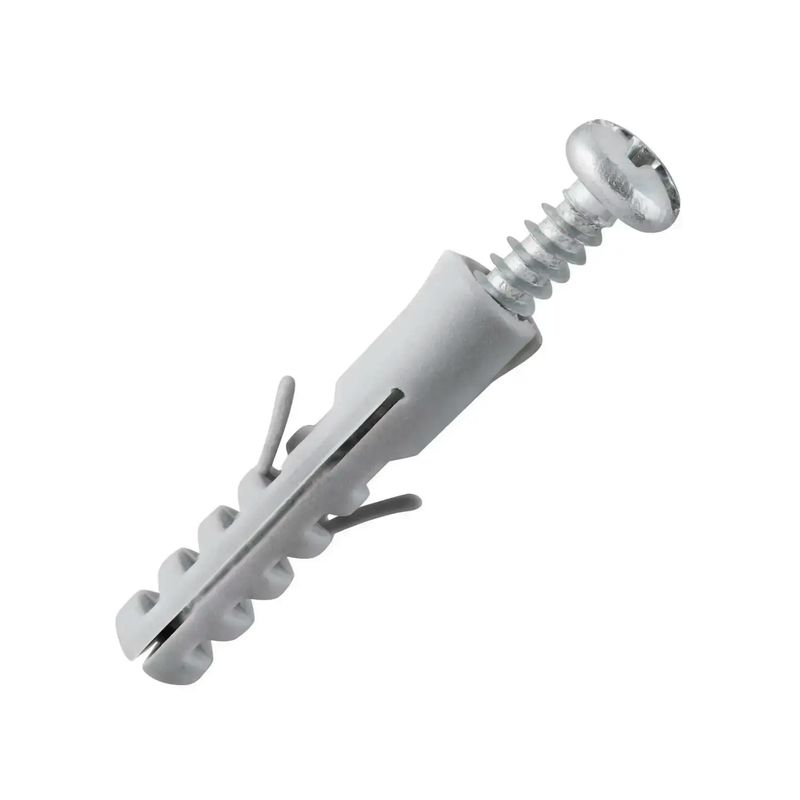Tornillo-con-taco-de-fijacion-con-medidas--Tornillo-de-5.3-x-1-cm-y-Taco-plastico-de-5-x-1-cm--pack-x-24