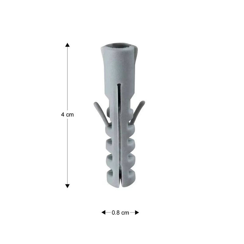 Tornillo-con-taco-de-fijacion-con-medidas--Tornillo-de-4-x-0.8-cm-y-Taco-plastico-de-4-x-0.8-cm--pack-x-40