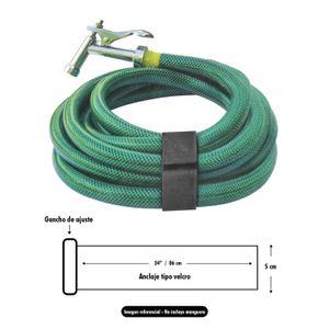 Correa de soporte de 86 cm de longitud x 5 cm de grosor de correa y anclaje tipo velcro para mangueras de jardín. - GARDEN DEPOT