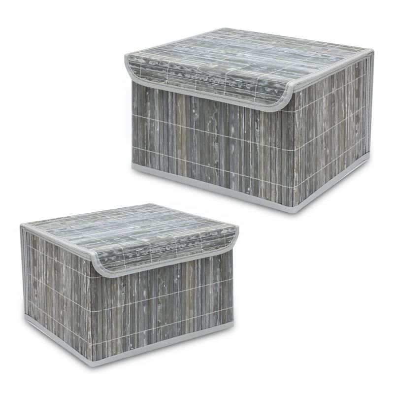 Set-de-cajas-organizadoras-tipo-baul-con-estructura-a-base-de-fibras-de-madera-apliques-de-tela-y-velcro--pack-x-2