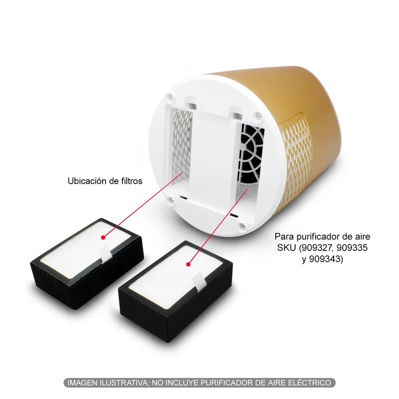 Filtro-purificador-de-aire-de-REPUESTO-para-purificador-de-aire-de-escritorio--SKU-909327-909335-y-909343---pack-x-2