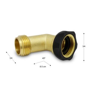 Conector cuello de cisne giratorio de bronce; de 8.5 cm de 45º con conectores HEMBRA 3/4 y MACHO 3/4. - LANDSCAPERS