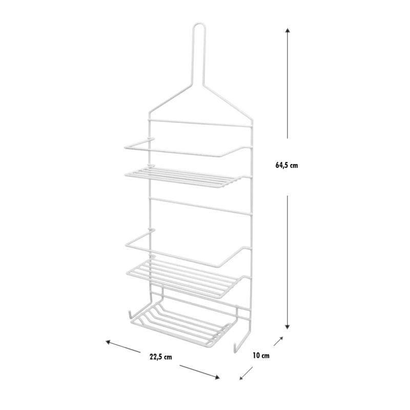 Organizador-colgante-de-baño-metalico-recubierto-en-PVC-con-2-niveles-jabonera-y-2-colgadores-multiusos.