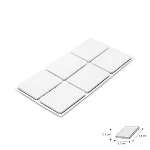 Resbalón rectangular autoadhesivo de fieltro de 2.5 x 3.5 cm. Ideal para patas de sillas, muebles, etc; pack x 6 - WRT