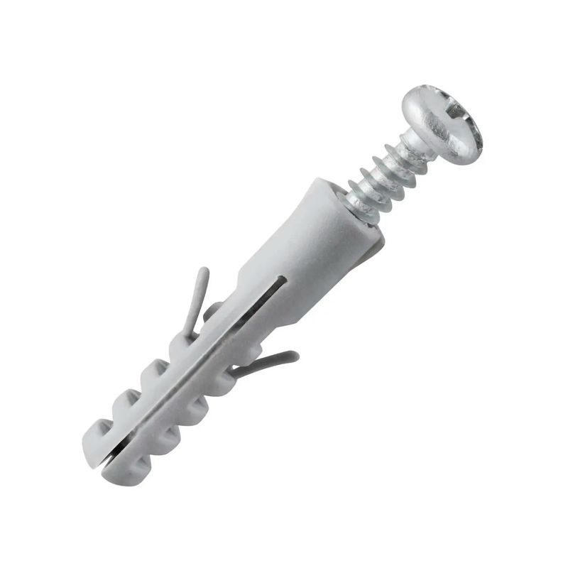 Tornillo-con-taco-de-fijacion-con-medidas--Tornillo-de-2.7-x-0.8-cm-y-Taco-plastico-de-3-x-0.6-cm--pack-x-60