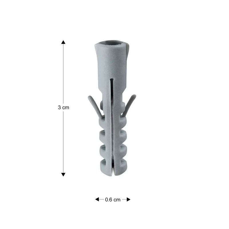 Tornillo-con-taco-de-fijacion-con-medidas--Tornillo-de-2.7-x-0.8-cm-y-Taco-plastico-de-3-x-0.6-cm--pack-x-60