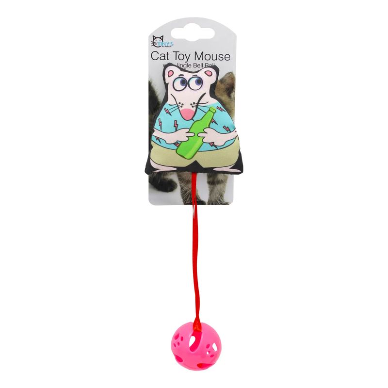 Juguete-para-gato-tipo-peluche-con-cintas-de-nylon-y-cascabel-en-forma-de-cola