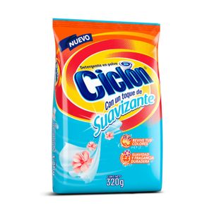 Detergente en polvo ideal para remoción de manchas con protección de color de prendas y fragancia refrescante; 320 gr - CICLÓN
