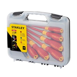 Juego de 7 piezas de desarmador aislados VDE, estan garantizados para trabajar con corriente viva hasta 1,000 voltios - STANLEY