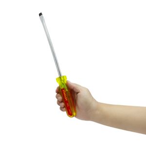 Desarmador plano plano de 8" x 3/8". Mango ergonómico de PVC - STANLEY