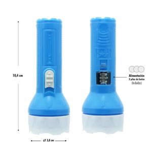 Linterna led plástica con un flujo de luz de 10 lm. Alimentación: 3 Pilas AG10 - WRT