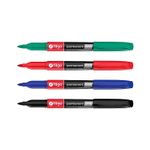 Marcador-permanente-Punta-fina-1.0-mm.-Incluye-4-colores-clasicos-surtidos--negro-azul-rojo-y-verde.
