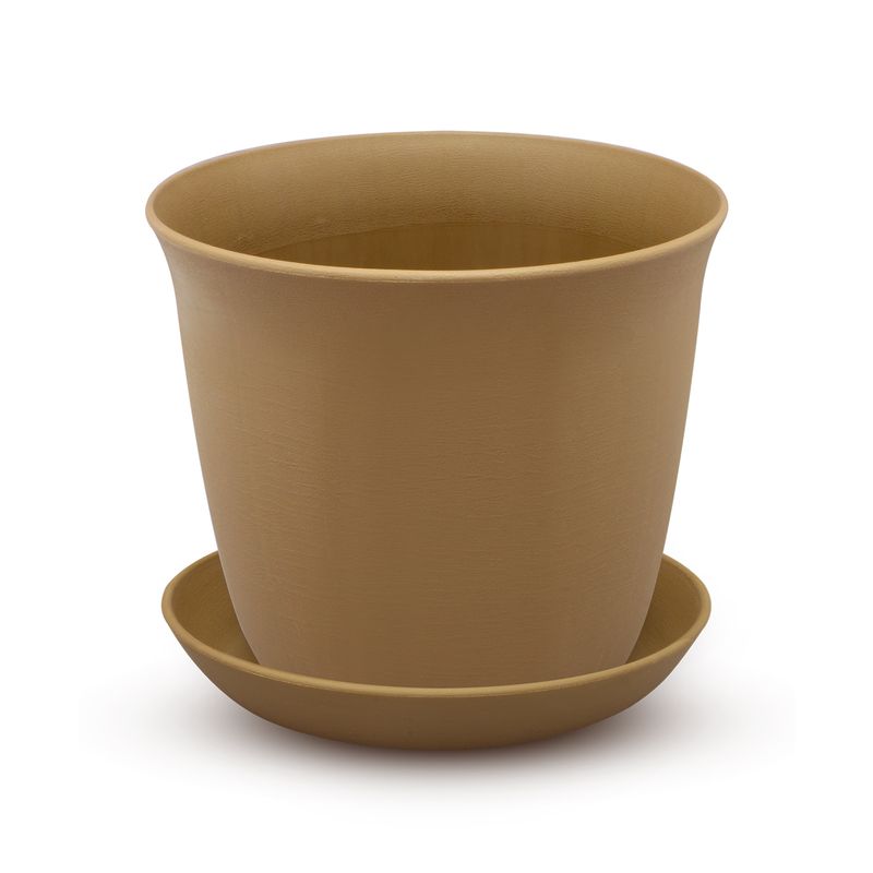 Maceta-redonda-mediana-de-18.5-cm-de-diametro-con-plato-plastico-de-base.-Cafe-K-HOME