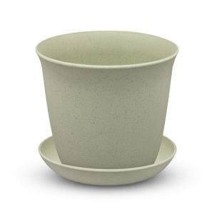 Maceta redonda mediana de 18.5 cm de diámetro con plato plástico de base. - K HOME