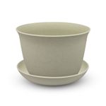 Maceta-redonda-mediana-de-21-cm-de-diametro-con-plato-plastico-de-base.-Gris-K-HOME