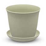 Maceta-redonda-grande-de-21.5-cm-de-diametro-con-plato-plastico-de-base.-Gris-K-HOME