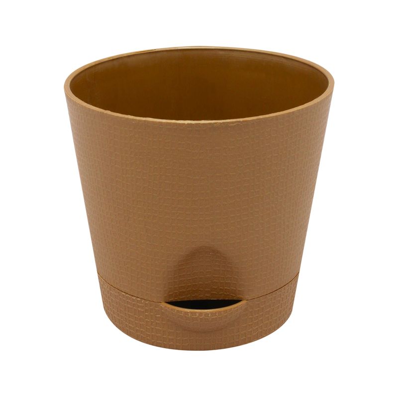 Maceta-redonda-mediana-de-14-cm-de-diametro-con-base-desmontable-y-pico-de-trasvasado.-Cafe-K-HOME