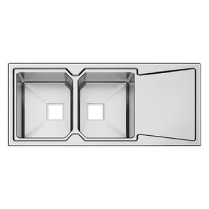 Fregadero para empotrar, de acero inoxidable con 2 pocetas. - DAWN