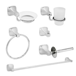 Juego de accesorios para baño de 6 piezas de acero inoxidable. - KAIIY
