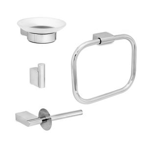 Juego de accesorios para baño de 4 piezas de acero inoxidable. - KAIIY