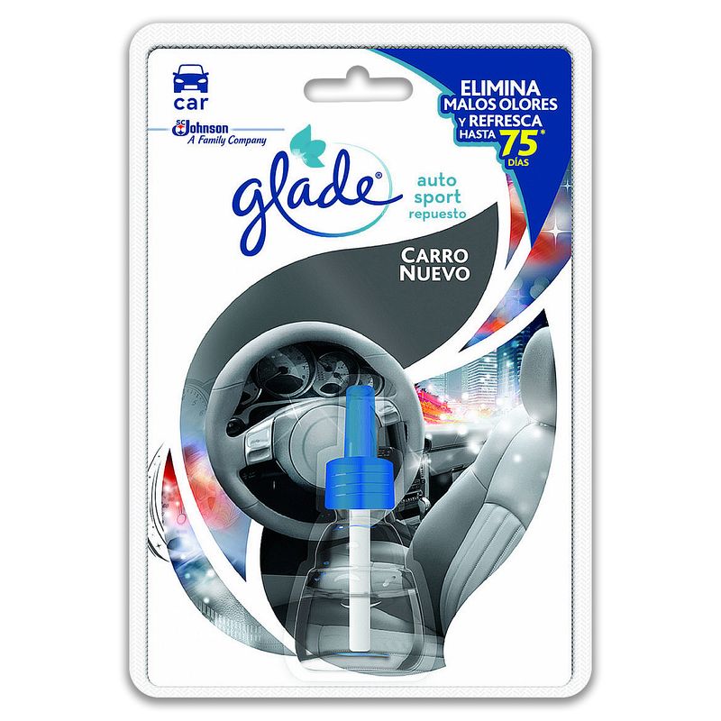 Ambiental-para-auto-de-repuesto-con-aroma-CARRO-NUEVO.-Ideal-para-difusor-de-aroma-Auto-Sport.-Dura-75-dias--7-ml.-Transparente-GLADE