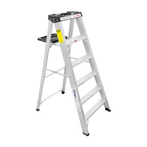 Escalera pie de gallo de aluminio de 1,8 m con 5 escalones. TIPO: T3 uso doméstico. - K PRO