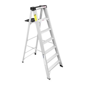 Escalera pie de gallo de aluminio de 2,1 m con 6 escalones. TIPO: T3 uso doméstico. - K PRO