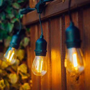 Guirnalda de luces LED de 5 m de largo con 10 portalámparas + focos vintage. - BLITZ