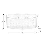 Organizador-de-baño-plastico-con-orificios-de-ventilacion-y-escurrido--y-anclajes-a-pared-mediante-ventosas-de-succion.-Transparente-ORGILL