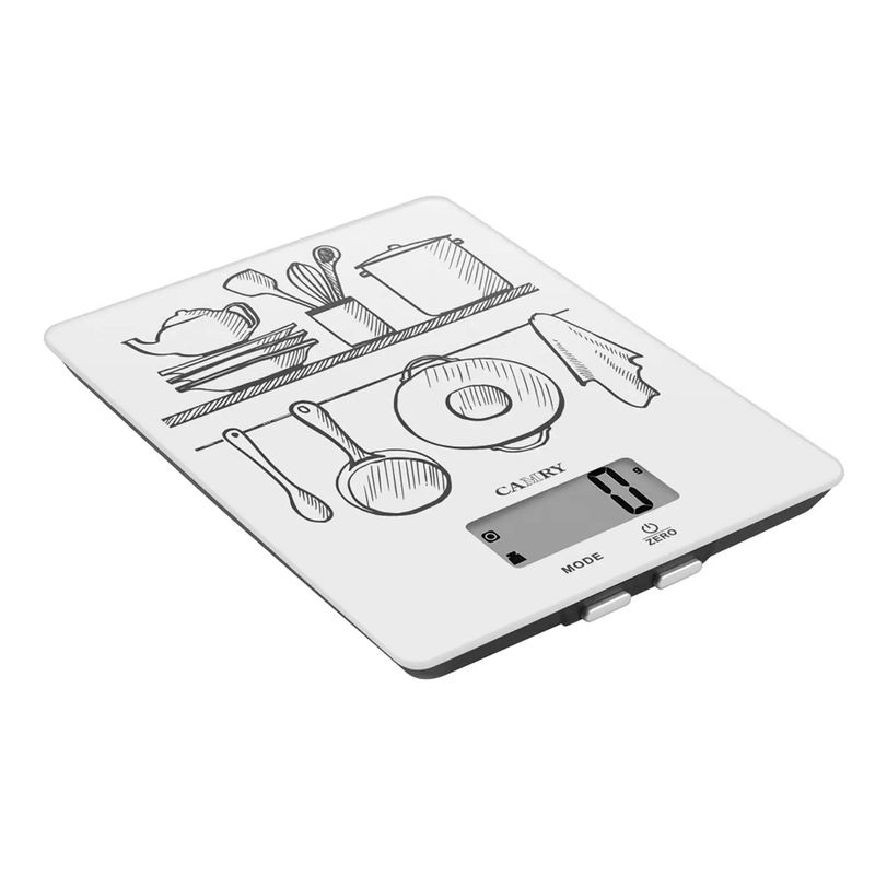 Balanza-digital-con-base-de-cristal-y-pantalla-digital-LCD-con-medidas-convertibles-a--kg-ml--oz-lb-.-Capacidad--5-kg.-Blanco-CAMRY