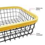 Cesto-frutero-fabricado-con-varillas-de-acero-inoxidable-y-borde-decorativo-de-madera-de-bambu.-Negro-con-amarillo-K-HOME