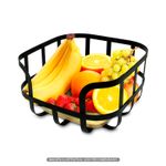 Cesto-frutero-fabricado-con-laminas-rigidas-de-acero-inoxidable-y-base-decorativa-de-madera-de-bambu.-Negro-con-amarillo-K-HOME