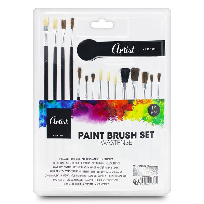 Set-de-pinceles-artisticos-con-cerdas-naturales-y-sinteticas--ideales-para-todo-tipo-de-aplicaciones--pack-x-15.-Negro-ARTIST
