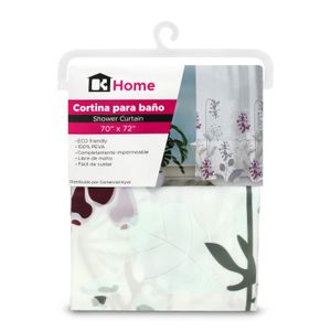 Cortina de baño semi transparente con diseño de CORALES DE MAR GRISES Y LILAS. - K HOME