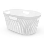 Cesto-multiusos-rigido-de-35-litros-de-capacidad-interna--con-asas-de-transporte-y-orificios-de-ventilacion.-Blanco-K-HOME
