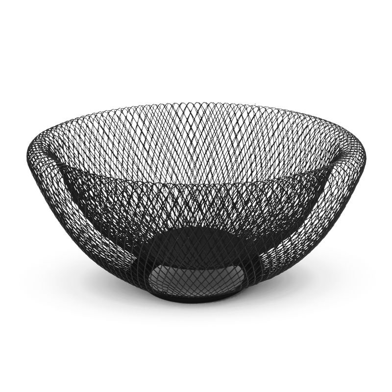 Cesto-frutero-de-30.5-cm-de-diametro-fabricado-en-malla-de-acero-inoxidable-con-recubrimiento-en-polvo-negro.-Negro-K-HOME